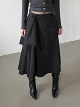 Beon Drape Unbalanced Flared Skirt