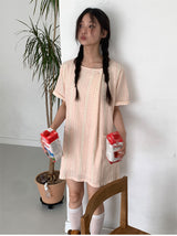 SOFT FLOWER BUTTON DRESS (2C)