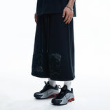 ENOE ワッペンスウェットバミューダパンツ- BLACK