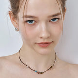 bohemian mixed stone string necklace