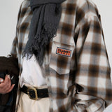 オンブレチェックシャツ (BROWN)