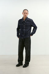 インシジョンダブルニーカーペンターパンツ (Washed Black)