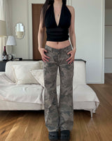 Camo low boots cut pants