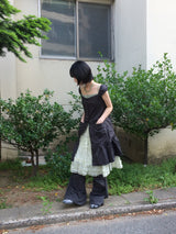 Pocket-line button layered dress