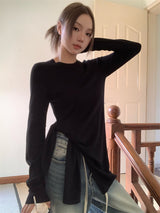 サイドストラップソフト長袖Tシャツ