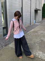 Ser Flower Wide Banding Long Pants