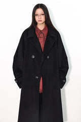 Versatile woolen mid-length overcoat