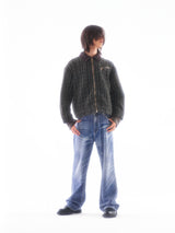 BEADED PIPE EMBROIDERY CROSS JACQUARD DETROIT JACKET