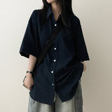 Lori Linen Oversized Fit Short Sleeve Shirt Shirt