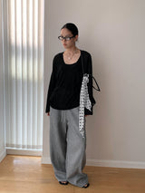 Two-wear loose long-sleeved off-shoulder T-shirt