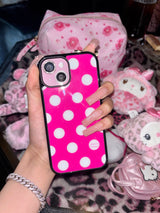 Candy bonbon phone case (Cherry pink) - black glass - magsafe