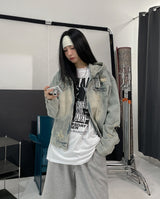 Chris Damage Hooded Denim Jacket