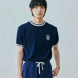 ballast athletic ringer knit sweat navy