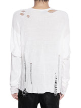 KNIT DISTRESSED  LONG SLEEVES