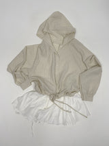 Melon Stripe Hood Shirt
