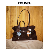 muva. 本革 ボウリング風 ショルダーバッグ