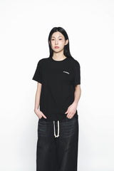 25SS フレンチラビットシルエットウーマンショートスリーブTシャツ ブラック