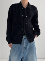 WL Ed Rivet Ribbed Knit Zip-Up (2C)