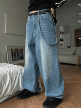 ナッドウォッシングチェーンワイドデニムパンツ