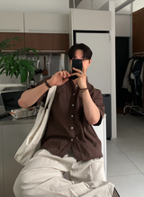 Cool Basic Semi-Over Short Sleeve Shirt