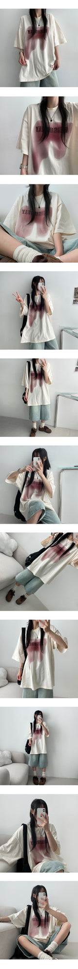 Shili プリント半袖 T シャツ