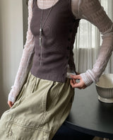 Titi wrinkle シースルー レイヤードロングスリーブ