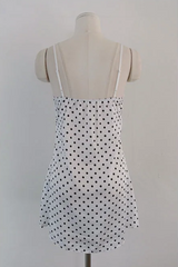 BOLD POLKA DOT LACE-NECK SLIP DRESS (2COLORS!)