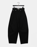 Bipu Embroidery Buckle Balloon-Fit Wide Cotton Long Pants