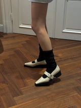 Higher Strap Buckle Loafer beige