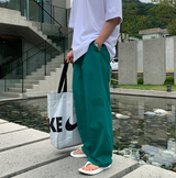 ワイビードクールアイスストリングピンタックワイドパンツ