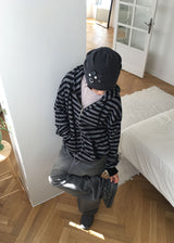 HEM SHIRRING GREY DENIM