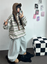 フォーマルバルーンサイドピンタックロングパンツ 🤍🩶🖤2SIZE/3COLOR