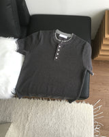 Tonal Layered Henley Neck Knit