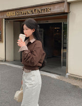 [BELLIDE MADE] Almonds, color cropped sweat