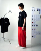 アップリケコットンTシャツ ブラック