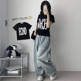 エコ イングリッシュ レタリング ショートスリーブ Tシャツ (3 Colors)
