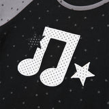 メロディースターラグランTシャツ - ブラック