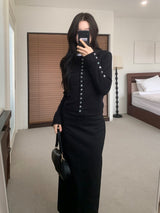 Annie Slim Button Long Sleeve Cardigan
