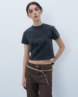 ネバーブレイククロップTシャツ　チャコール