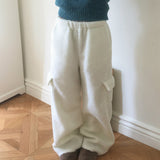 molz soft wool wide cargo pocket pants