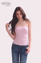 Dot Color Pad Tube Top
