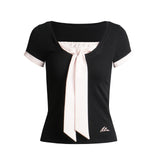 Rosalie Contrast Ribbon Top