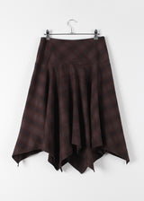 CHECK FLARE SKIRT