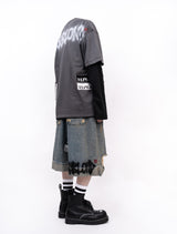 カオス ワッペン ピグメント Tシャツ (チャコール)
