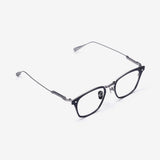 Knouun Square titanium glasses CODE. 104. A Navy N Silver