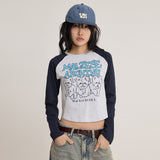 マルチーズアーカイブライングラフィック長袖Tシャツ