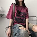 ループオーバーサイズフィットショートスリーブTシャツ