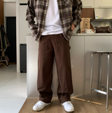レビオダブルニーバックバンディングセミワイドコットンパンツ