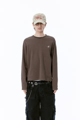 SIGNATURE LOGO WAFFLE L/S TEE (KHAKI)