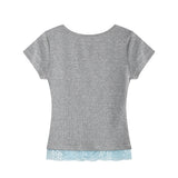 Ribbon Lace Layered T-shirt